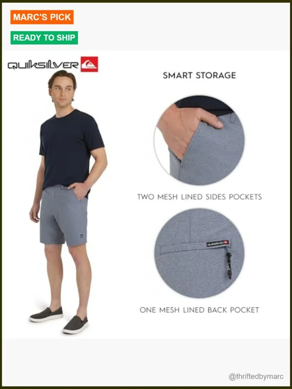 Regular Fit Hybrid Shorts with Fixed Waist, 9-Inch Inseam, Water Friendly
